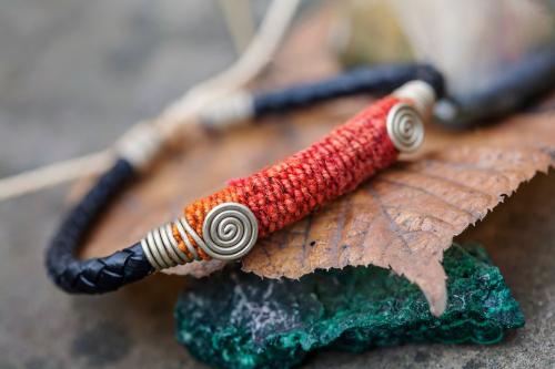 Burnt Orange Threaded Bracelet